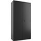 Lorell Fortress Series Wardrobe Cabinet - 18" x 36" x 72" - 2 x Door(s) - Locking Door - Black - Steel - Recycled