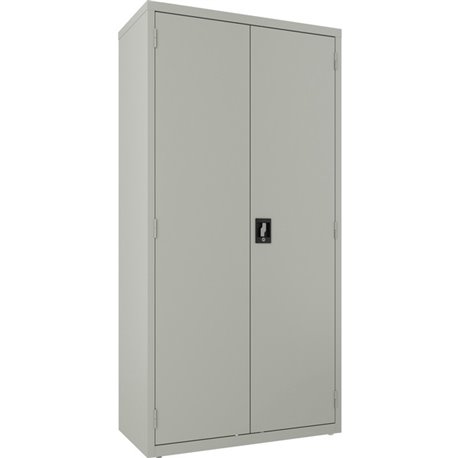 Lorell Fortress Series Wardrobe Cabinet - 18" x 36" x 72" - 2 x Door(s) - Locking Door - Gray - Steel - Recycled