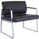 Lorell Healthcare Reception Big & Tall Sled Base Guest Chair - Silver Powder Coated Steel Frame - Sled Base - Black - Vinyl - 1 