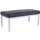 Lorell Healthcare Reception Guest Bench - Silver Powder Coated Steel Frame - Four-legged Base - Black - Vinyl - 1 Each