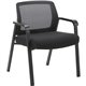 Lorell Big & Tall Mesh Low-Back Guest Chair - Fabric Seat - Mesh Back - Steel Frame - Low Back - Black - 1 Each