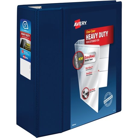 Avery Heavy-Duty View Navy Blue 5" Binder (79806) - Avery Heavy-Duty View 3 Ring Binder, 5" One Touch EZD Rings, 2.3/4.8" Spine,