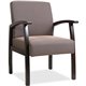 Lorell Thickly Padded Guest Chair - Espresso Frame - Four-legged Base - Taupe - 1 Each