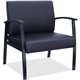 Lorell Big & Tall Guest Chair - Steel Frame - Four-legged Base - Black - Bonded Leather - Armrest - 1 Each