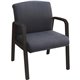 Lorell Flannel-Upholstered Guest Chair - Gray, Black Fabric Seat - Wood Frame - Mid Back - Four-legged Base - Gray, Black - Armr