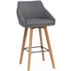 Lorell Gray Flannel Mid-Century Modern Guest Stools - Four-legged Base - Gray - Armrest - 2 / Carton