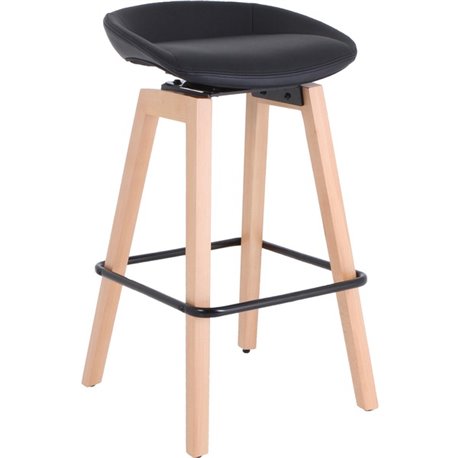 Lorell Modern Low-Back Stool - Low Back - Black - 1 Each