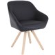 Lorell Natural Wood Legs Modern Guest Chair - Four-legged Base - Black - 1 Each