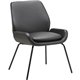 Lorell U-Shaped Seat Guest Chair - Bonded Leather Seat - Bonded Leather Back - Black - 1 Each