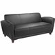 Lorell Accession Reception Sofa - 75" x 34.5" x 31.3" - Leather Black Seat - Leather Black Back - 1 Each