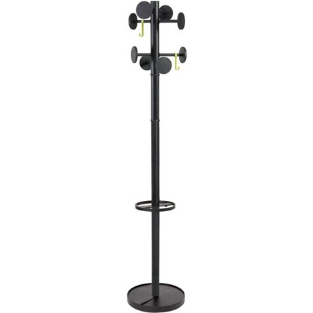 Alba Stan3 Coat Stand - 2 Hooks - 8 Pegs - 11.02 lb (5 kg) Capacity - for Coat, Garment, Clothes - 1 Each