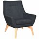 Lorell Quintessence Collection Upholstered Chair - Black Seat - Black Back - Low Back - Four-legged Base - 1 Each