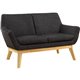 Lorell Quintessence Collection Loveseat - 53.1" x 19.8"32.8" - Finish: Black