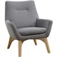 Lorell Quintessence Collection Upholstered Chair - Gray Seat - Gray Back - Low Back - Four-legged Base - 1 Each