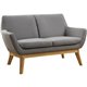 Lorell Quintessence Collection Loveseat - 53.1" x 19.8"32.8" - Finish: Gray