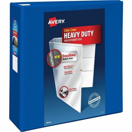 Avery Heavy-Duty View Pacific Blue 4" Binder (79814) - Avery Heavy-Duty View 3 Ring Binder, 4" One Touch EZD Rings, 4.5" Spine, 