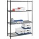 Lorell Industrial Wire Starter Shelving Unit - 48" x 24" x 72" - 4 x Shelf(ves) - 4000 lb Load Capacity - Black - Steel