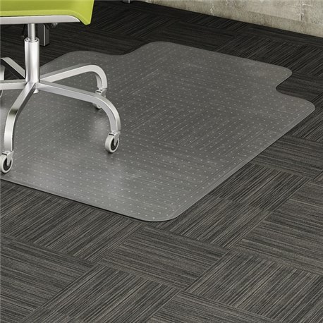 Lorell Standard Lip Low-pile Chairmat - Carpeted Floor - 48" Length x 36" Width x 0.122" Thickness - Lip Size 10" Length x 19" W