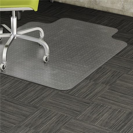 Lorell Wide Lip Low-pile Chairmat - Carpeted Floor - 53" Length x 45" Width x 0.122" Thickness - Lip Size 12" Length x 25" Width