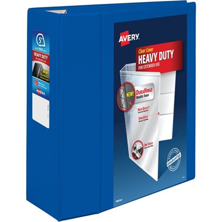 Avery Heavy-Duty View Pacific Blue 5" Binder (79817) - Avery Heavy-Duty View 3 Ring Binder, 5" One Touch EZD Rings, 2.3/4.8" Spi