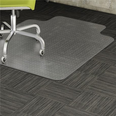 Lorell Wide Lip Low-pile Chairmat - Carpeted Floor - 60" Length x 45" Width x 0.122" Thickness - Lip Size 12" Length x 25" Width