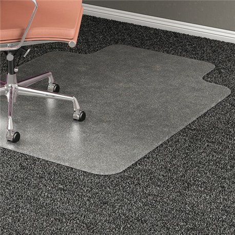 Lorell Plush-pile Wide-Lip Chairmat - Carpeted Floor - 53" Length x 45" Width x 0.173" Thickness - Lip Size 12" Length x 25" Wid