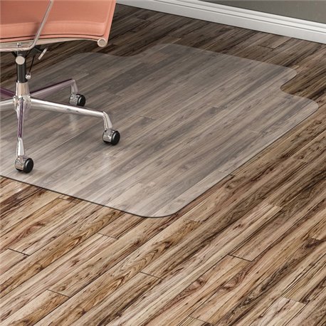 Lorell Wide Lip Chairmat - Hard Floor, Wood Floor, Vinyl Floor, Tile Floor - 53" Length x 45" Width x 0.095" Thickness - Lip Siz