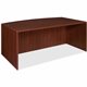 Lorell Essentials Series Bowfront Desk Shell - 70.9" x 41.4" x 1" x 29.5" - Finish: Laminate, Mahogany - Grommet, Modesty Panel,