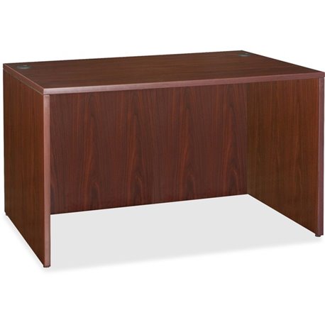 Lorell Essentials Series Rectangular Desk Shell - 47.3" x 23.6" x 29.5" - Finish: Laminate, Mahogany - Leveling Glide