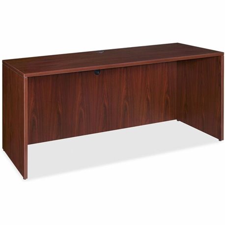 Lorell Essentials Series Credenza Shell - 70.9" x 23.6" x 1" x 29.5" - Finish: Laminate, Mahogany - Grommet, Durable, Adjustable