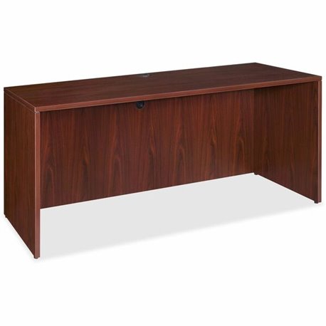 Lorell Essentials Series Credenza Shell - 66.1" x 23.6" x 1" x 29.5" - Finish: Laminate, Mahogany - Grommet, Durable, Adjustable