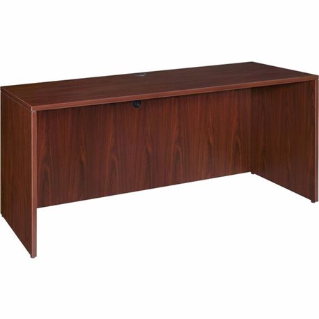 Lorell Essentials Series Credenza Shell - 59" x 23.6" x 1" x 29.5" - Finish: Laminate, Mahogany - Grommet, Durable, Adjustable F