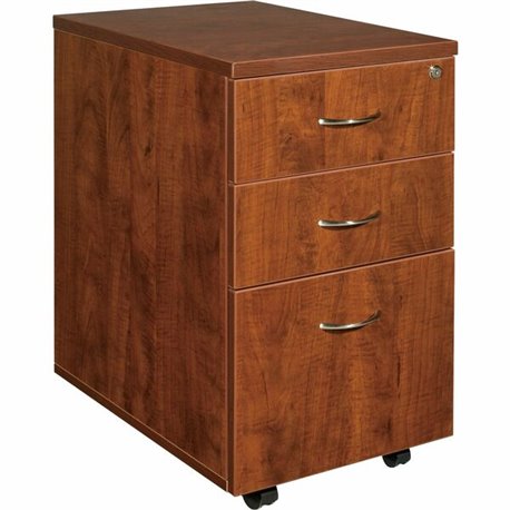 Lorell Essentials Series Box/Box/File Mobile File Cabinet - 15.8" x 22" x 1" x 28.4" - 3 x Box, File Drawer(s) - Finish: Cherry,