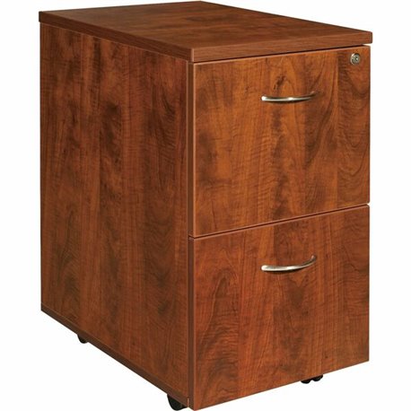 Lorell Essentials Series File/File Mobile File Cabinet - 15.8" x 22" x 28.4" - Finish: Cherry, Laminate - Leveling Glide