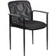 Lorell Reception Side Chair with Molded Cap Arms - Black Seat - Mesh Back - Steel Frame - Four-legged Base - 1 Each