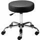 Lorell Backless Pneumatic-Lift Stool - Vinyl Seat - 5-star Base - Black - 1 Each