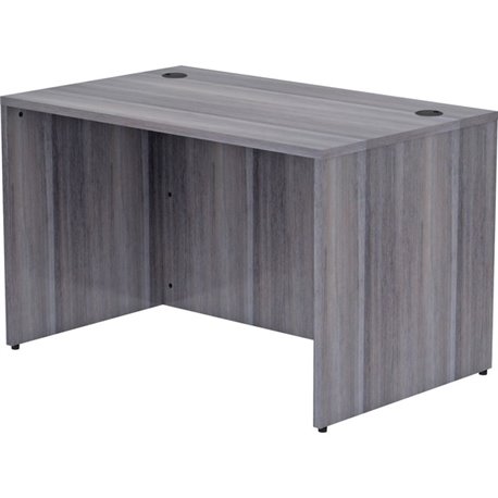 Lorell Essentials Series Rectangular Desk Shell - 48" x 30"29.5" , 1" Top - Laminate, Weathered Charcoal Table Top - Grommet