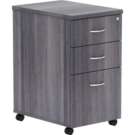 Lorell Essentials Series Box/Box/File Mobile File Cabinet - 16" x 22"28.3" - 3 x Box, File Drawer(s) - Finish: Weathered Charcoa