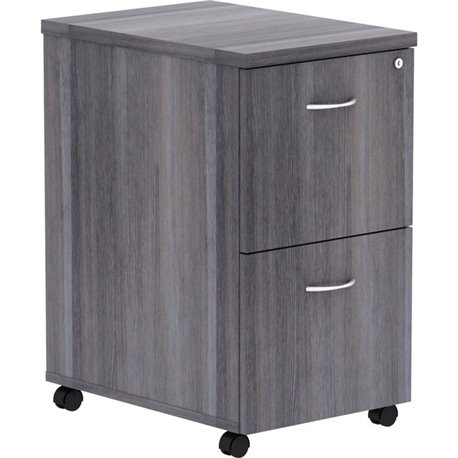 Lorell Essentials Series File/File Mobile File Cabinet - 16" x 22"28.3" - 2 x File Drawer(s) - Finish: Weathered Charcoal, Lamin