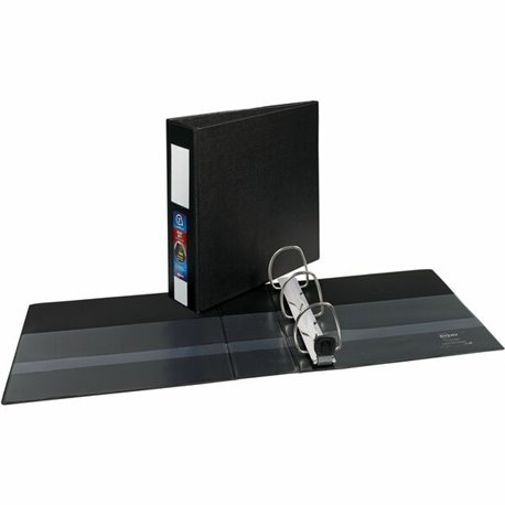 Avery Heavy-Duty Black 3" Binder (79993) - Avery Heavy-Duty 3 Ring Binder with Label Holder, 3" One Touch EZD Rings, 3.5" Spine,