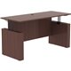 Lorell Essentials Series Sit-to-Stand Desk Shell - 0.1" Top, 1" Edge, 72" x 29"49" - Finish: Mahogany - Laminate Table Top