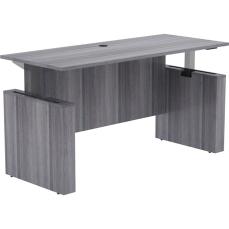 Lorell Essentials Series Sit-to-Stand Desk Shell - 0.1" Top, 1" Edge, 72" x 29"49" - Finish: Weathered Charcoal - Laminate Table