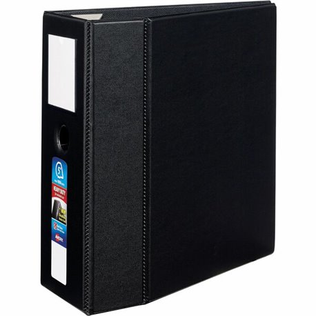 Avery Heavy-Duty Black 5" Binder (79996) - Avery Heavy-Duty 3 Ring Binder with Label Holder, 5" One Touch EZD Rings, 2.3/4.8" Sp