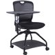 Lorell Student Training Chair - Fabric Seat - Plastic Back - Four-legged Base - Black - 1 Each