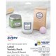 Avery Sure Feed Label Variety Pack - Permanent Adhesive - Assorted, Round, Oval, Square - Laser, Inkjet - White - Paper - 14 / S