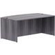 Lorell Essentials Series Bowfront Desk Shell - 72" x 41.4"29.5" Desk Shell, 1" Top - Bow Front Edge - Finish: Weathered Charcoal