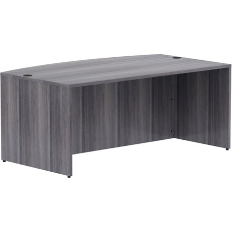 Lorell Essentials Series Bowfront Desk Shell - 72" x 41.4"29.5" Desk Shell, 1" Top - Bow Front Edge - Finish: Weathered Charcoal