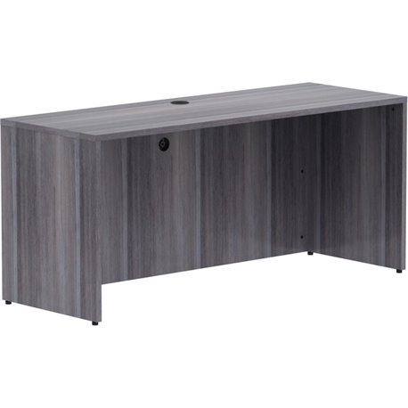 Lorell Essentials Series Credenza Shell - 66" x 24"29.5" Credenza Shell, 1" Top - Finish: Weathered Charcoal Laminate, Silver Br