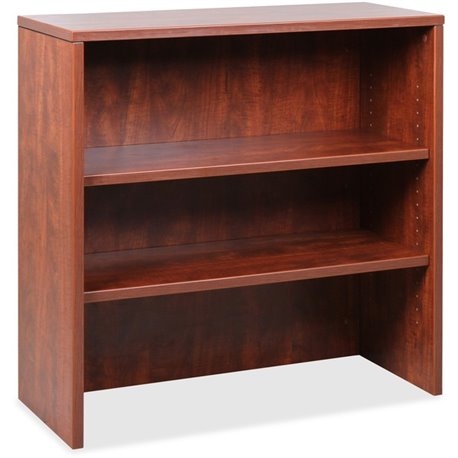 Lorell Essentials Series Stack-on Bookshelf - 36" x 15" x 36" - 2 x Shelf(ves) - Lockable - Cherry, Laminate - MFC, Polyvinyl Ch