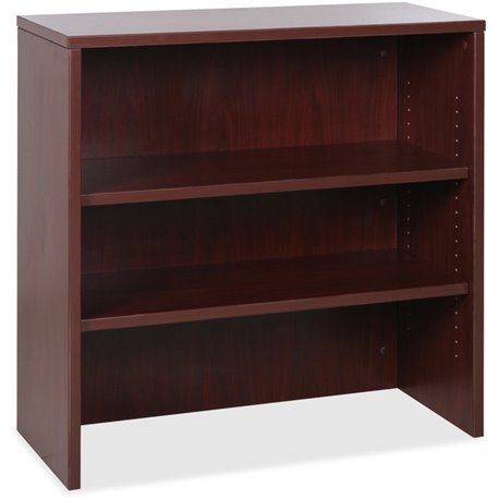 Lorell Essentials Series Stack-on Bookshelf - 36" x 15" x 36" - 2 x Shelf(ves) - Stackable - Mahogany, Laminate - MFC, Polyvinyl